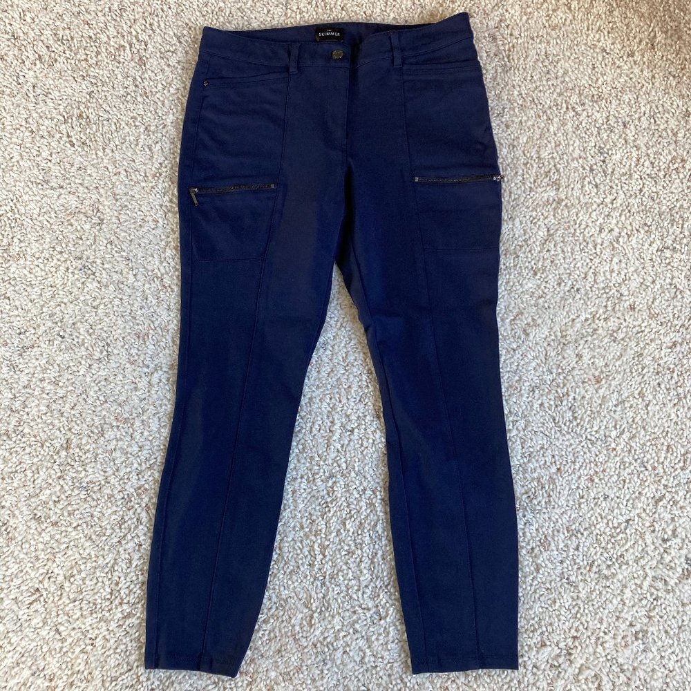 Women's White House Black Market Navy Blue Skimmer Pants, Size 10